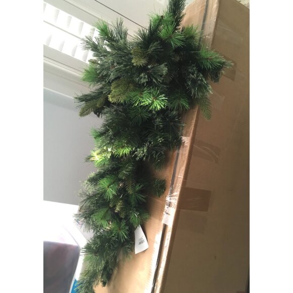 3 ft Jumbo Large Outdoor Faux Pine Teardrop Christmas Swag Artificial Winter - Picture 3 of 7